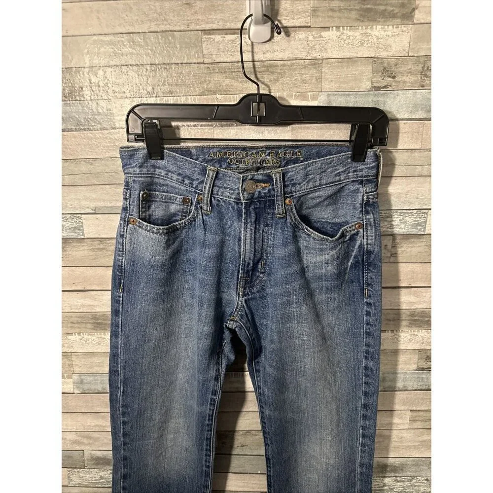 Men’s American Eagle Denim Jeans Medium Wash Slim Straight Size 26x28